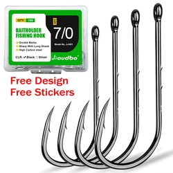 100pcs/box Baitholder Fishing Hooks Size 1/0 2/0 3/0 4/0 5/0 6/0 7/0 8/0 Long Shanked Fishing Hook Barbed Bait Holder Hooks