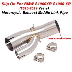 Slip Op Voor Bmw S1000XR S1000 Xr 2015 - 2019 Motorfiets Uitlaat Systeem Escape Wijzigen Buis Mid Link Pijp Verbinding 51Mm Uitlaat
