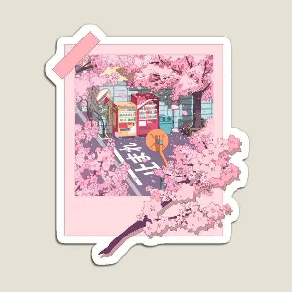 A Beautiful Aesthetic Tokyo Street And T  Magnet Decor Funny Home Colorful for Fridge Organizer Kids Baby Magnetic  Stickers