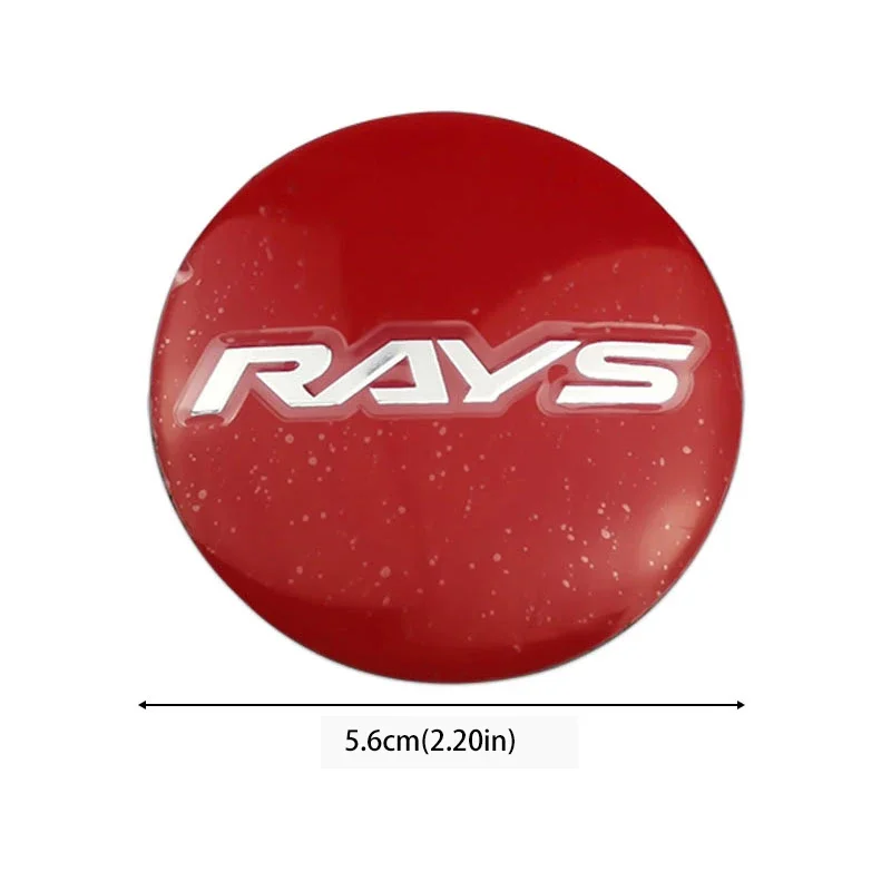 4PCS 56mm RAYS Logo Car Wheel Hub Cap Sticker for Tesla Audi Mercedes Benz Nissan Lexus Geely SAAB Honda Auto Tire Center Decal