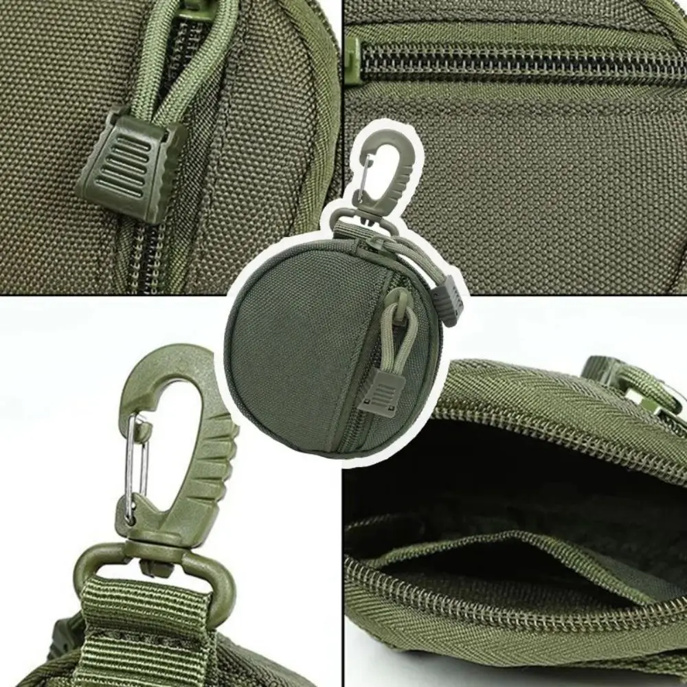 

Fashion Nylon Carabiner Key Bag Waterproof Rotatable Earphone Charger Storage Bag Wallet for Outdoor Camping