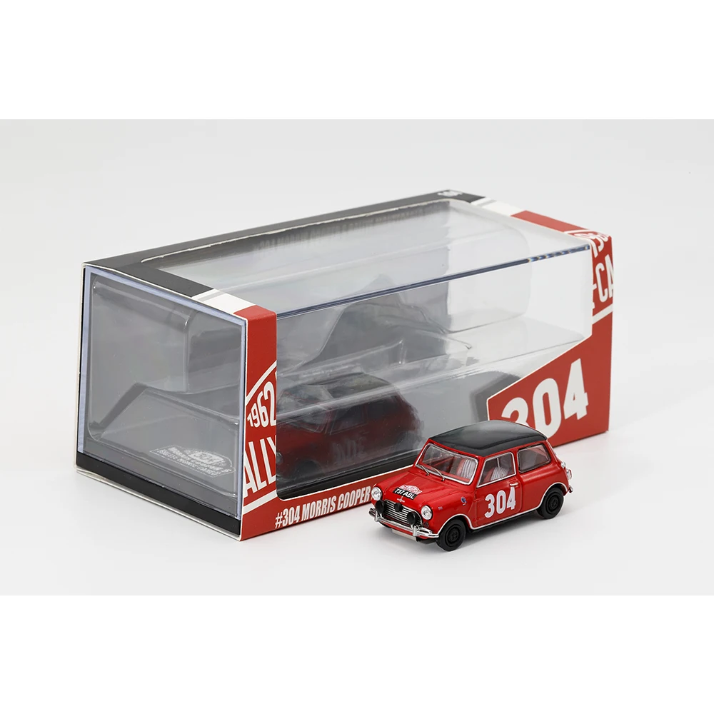 

Модель автомобиля Morris Mini Cooper GCD 1/64, винтажная коллекционная модель из литого металла с витриной, подарки для взрослых