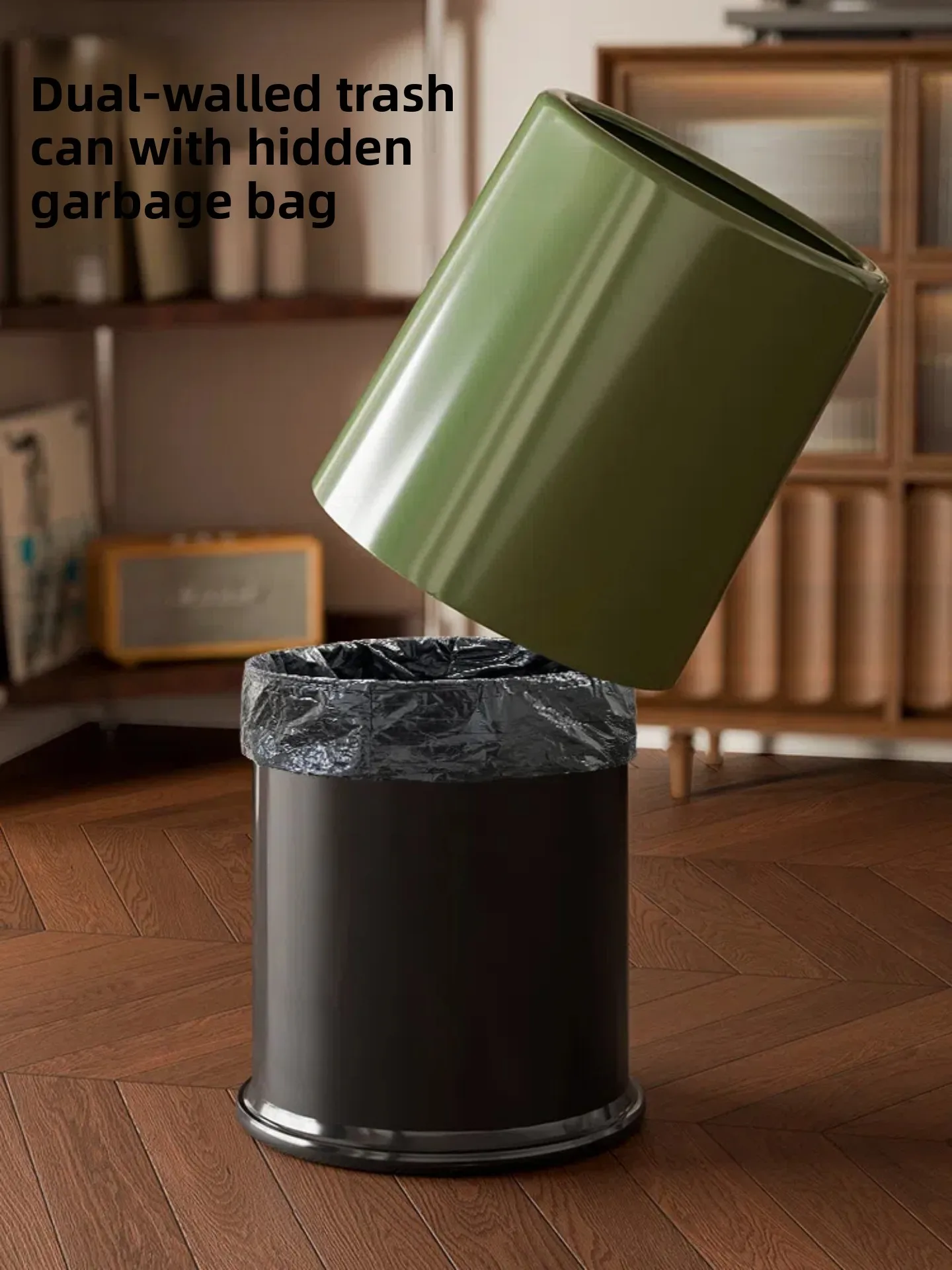 

Большой размер, высокая емкость, красивая роскошная гостиная, спальня, кухня, трайка для батомы, круглая контейнер для мусора для домашнего использования