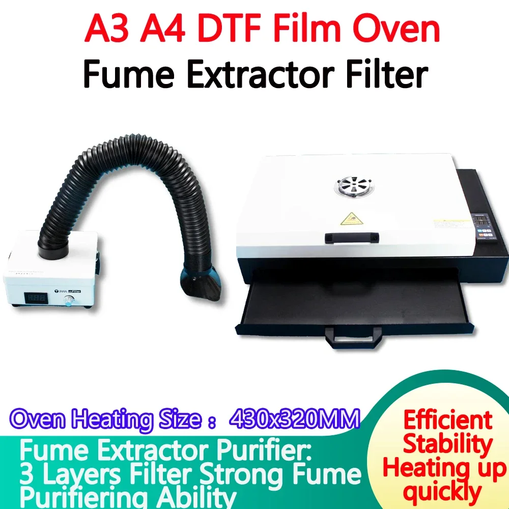 

A3 A4 DTF Film Oven Fume Extractor Device Filter DTF Curing Oven Drying Dtf Film Heater Heating Pad Machine for T-Shirt Printing