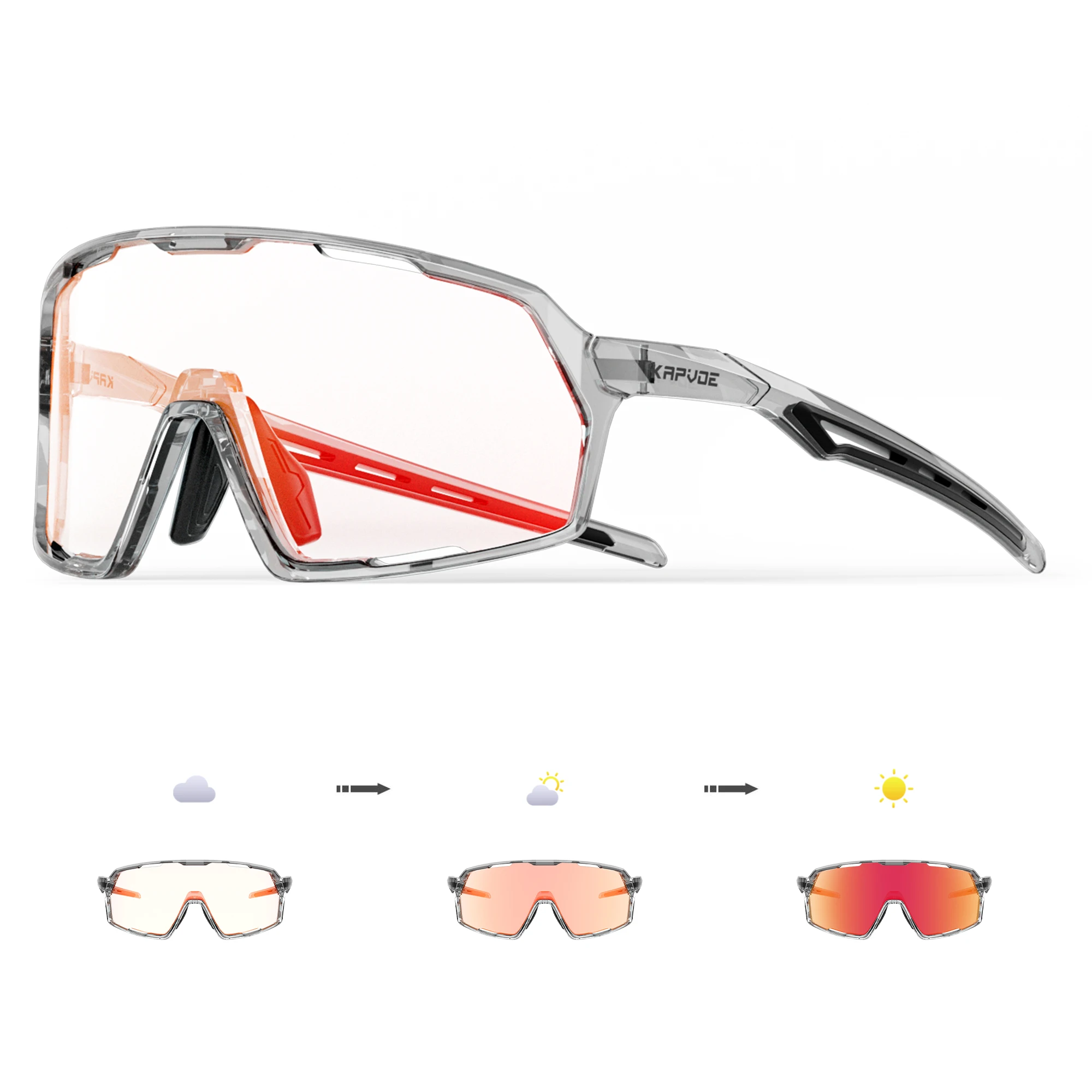 Kapvoe Photochrome Sonnenbrille Mann MTB Klettern Gläser Outdoor Sport Fahrrad Radfahren Gläser Frauen Fahren Fahrrad Brille UV400 7