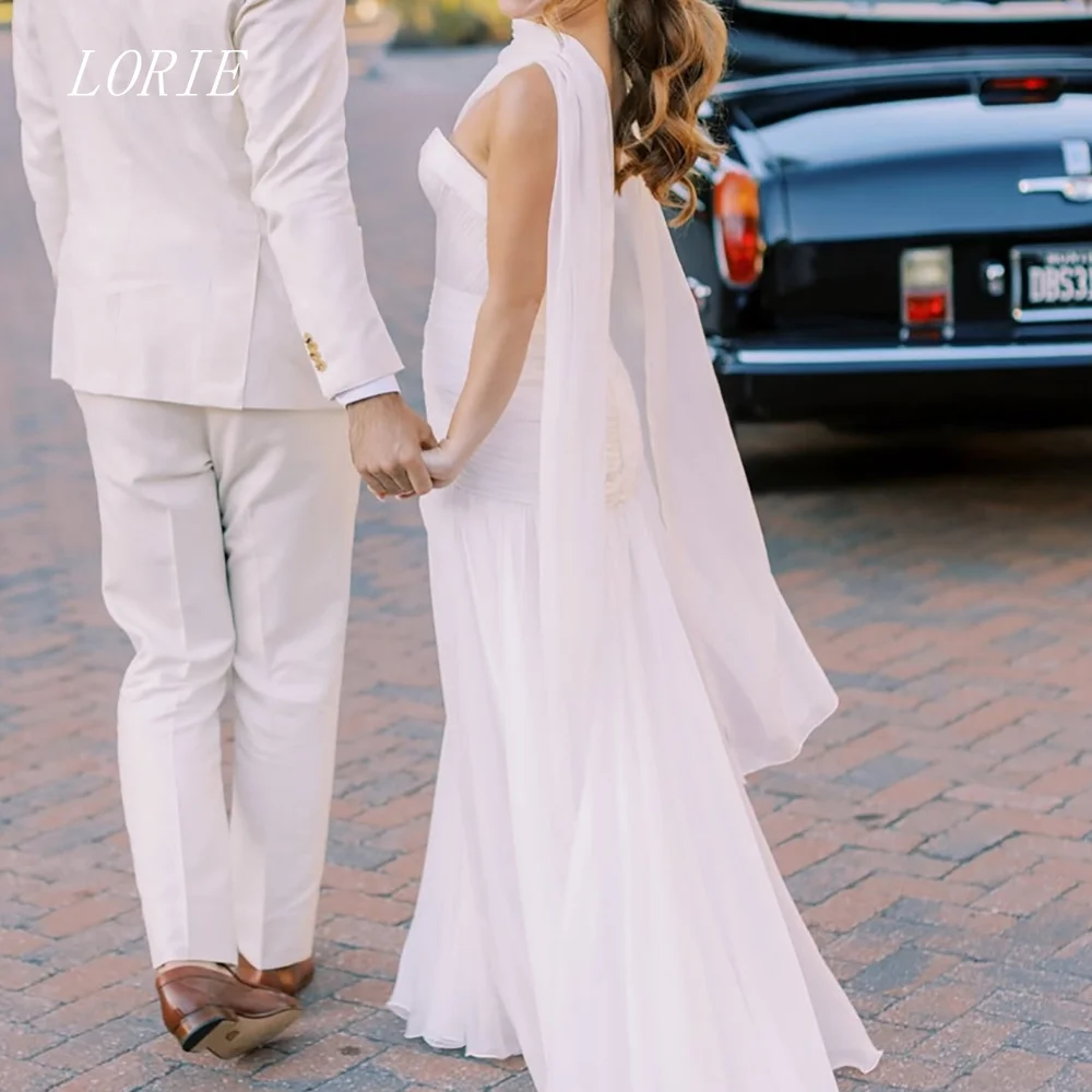 LORIE Luxury Noval Mermaid Civil Wedding Dress Sweetheart Bridal Dresses Irregular Engagement Wedding Gown Customized 2026