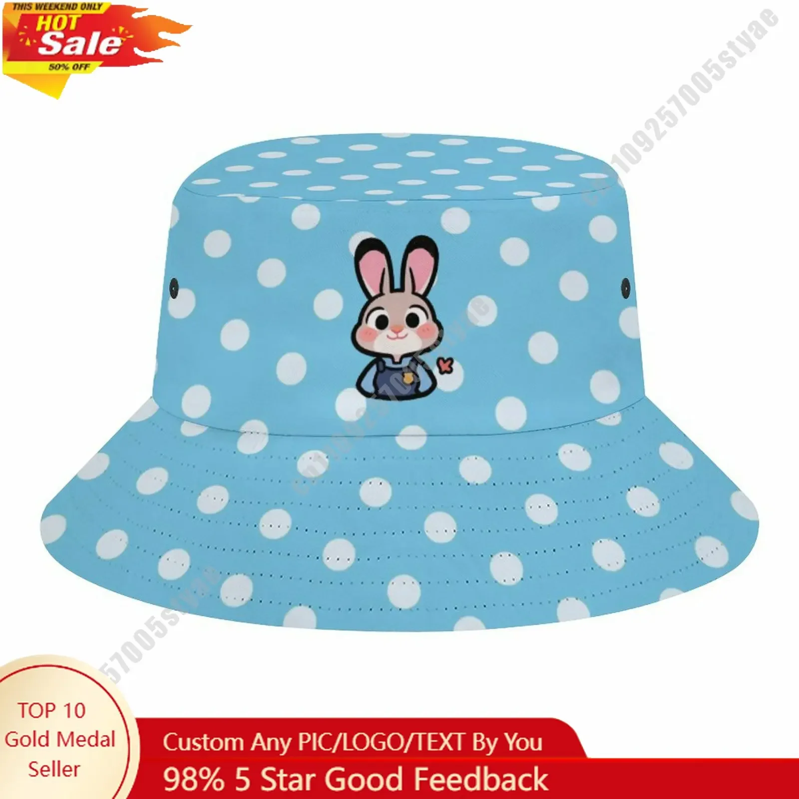 

Judy Hopps Bucket Cap Disney Cartoon DIY Custom Your Graphic Design Fisherman Hat Holidays Gift Sun Protection Fashion Hat