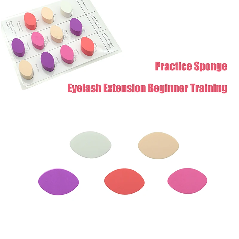 10Pcs Eye Shaped Practice Sponges Reusable Lash Extension Practice Beginner Training