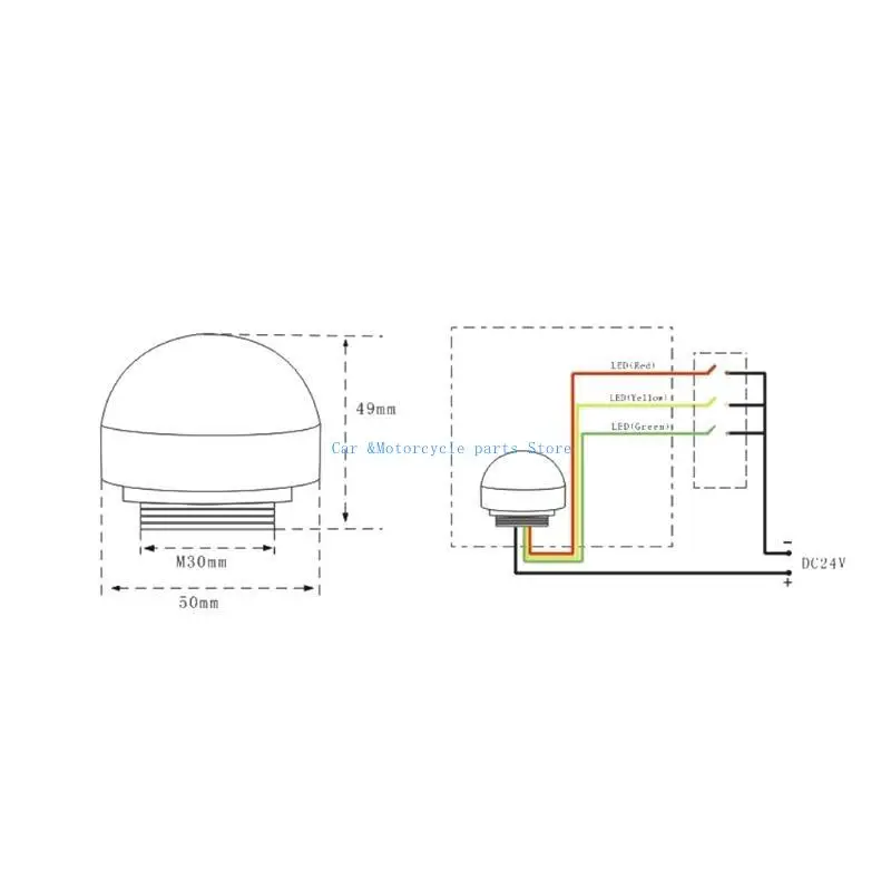 

Y9UC 24V 3W мини -светодиодный триколовый предупреждение.