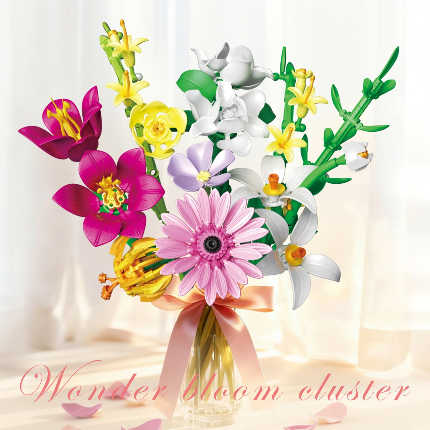 

Elegant Bouquet Cosmos Building Blocks Creative Eternal Flower Bricks Model Assemble Toys Gift For Girl Ornament Home Decoration