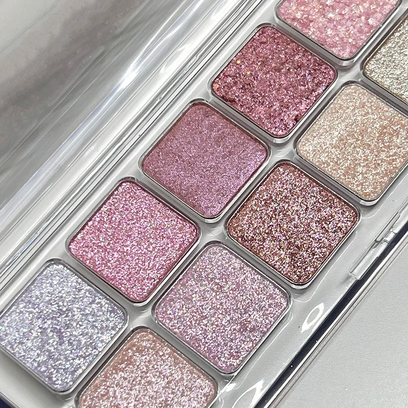 Diamond Sequins Eyeshadow Palette Peach Kumquat Eye Shadow Glitter Pearl Shimmer Shining Kids Makeup Eyeshadow Palette Cosmetics