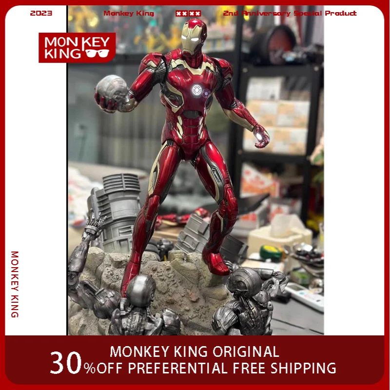 

58 см Фигурка комиксов Marvel Железный человек может светяться Mk45 Смола GK Аниме Коллекция Модель Настольные украшения Праздничные подарки Детские игрушки