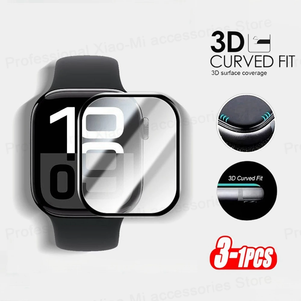 1-3Pcs 3D Waterproof Full Curved Screen Protector For Apple Watch Series 10 46MM 42MM HD Clear Film For iWatch S10 Accessories