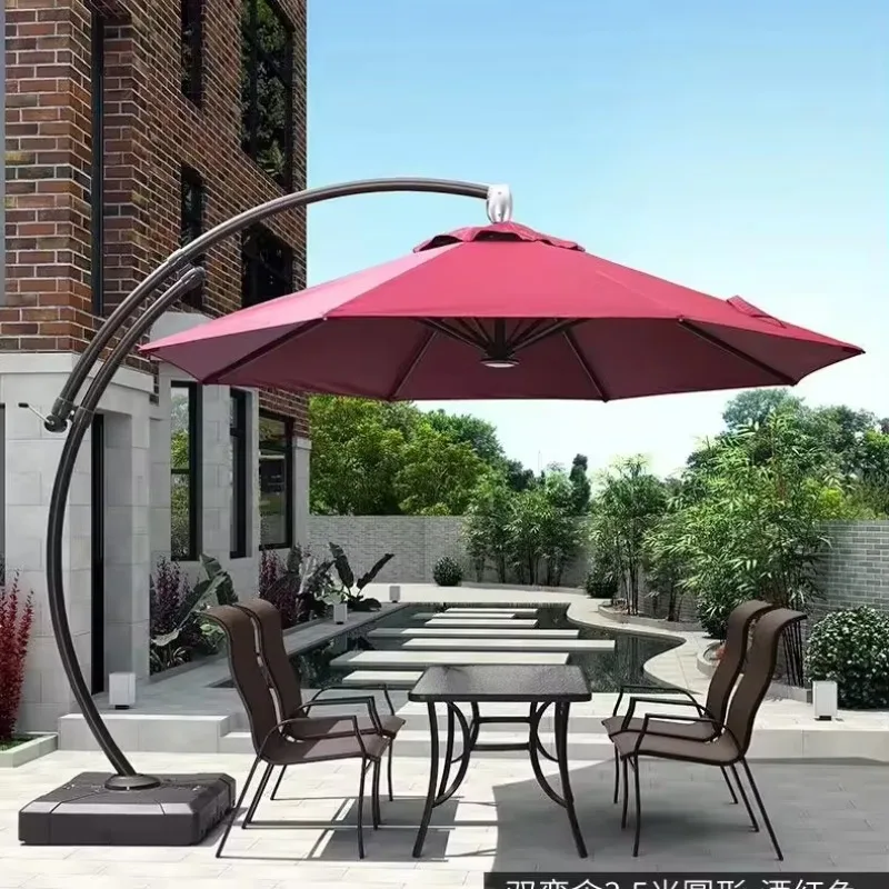 Outdoor Waterproof Hanging Umbrella 3m 8 Ribs Aluminum Frame 360 Degree Rotating Fade-resistant Fabric Hotel Outdoor Furniture