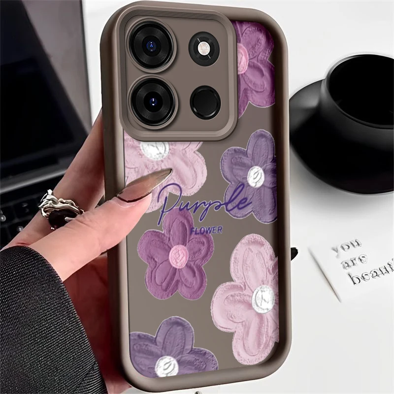 Girl Funda Phone Cases For Infinix Smart 7 HD Infinix Go 2023 Case Go2023 Flower Women Full Coverage Shockproof Cellphone Cover