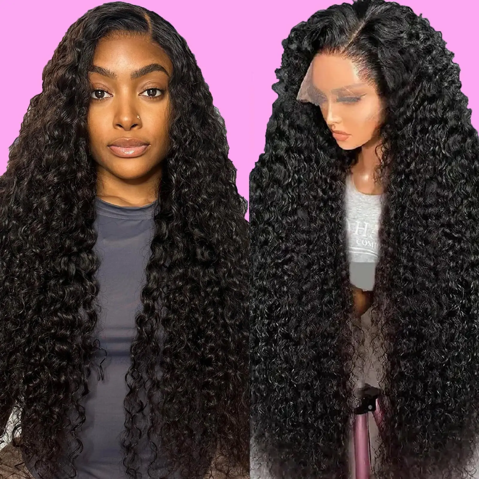 

13x4 Lace Front Wigs Human Hair Deep Wave 13x6 hd lace frontal wig human hair Pre Plucked Curly wigs human hair for Black Women