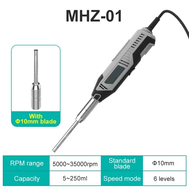 Kisdoc Handheld Homogenizer 5000~35000rpm 6 Speed Adjustable Lab Tissue Homogenizer Disperser Emulsifier 5-250ml with 10mm Prob