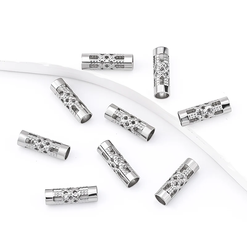 

20/50Pcs Stainless Steel Hollow Tube Spacer Loose Beads for DIY Bracelet Necklace Crafts Materials Jewelry Making Supplies