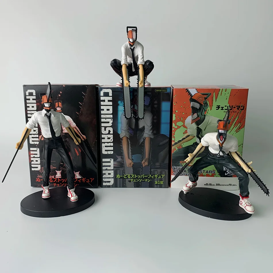 18 سنتيمتر أنيمي بالمنشار رجل دينجي الشكل البلاستيكية بالمنشار خوذة المنقولة السلطة ماكيما لعبة مجسمة الصبي جمع الحلي الهدايا