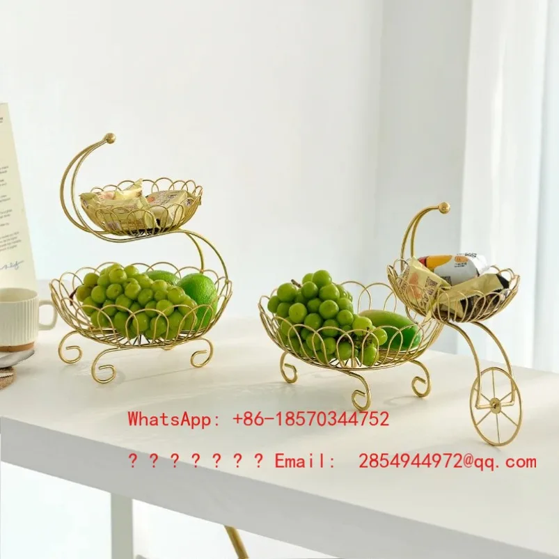 

New Creative Iron Fruit Plate with Light Luxury Style for Living Room and Home Use, High Beauty Fruit Basket and Snack Plate