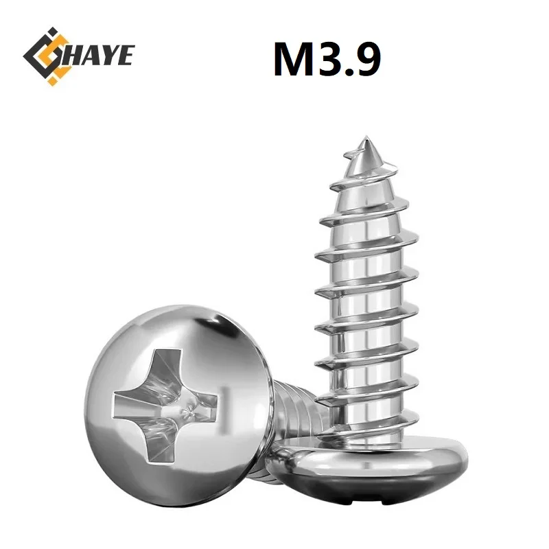 

M3.9 Cross Recessed Pan Philips Head Self Tapping Screws 6.5 9.5 40 50 55 60mm Extend Self Tapping Screws 304 Stainless Steel