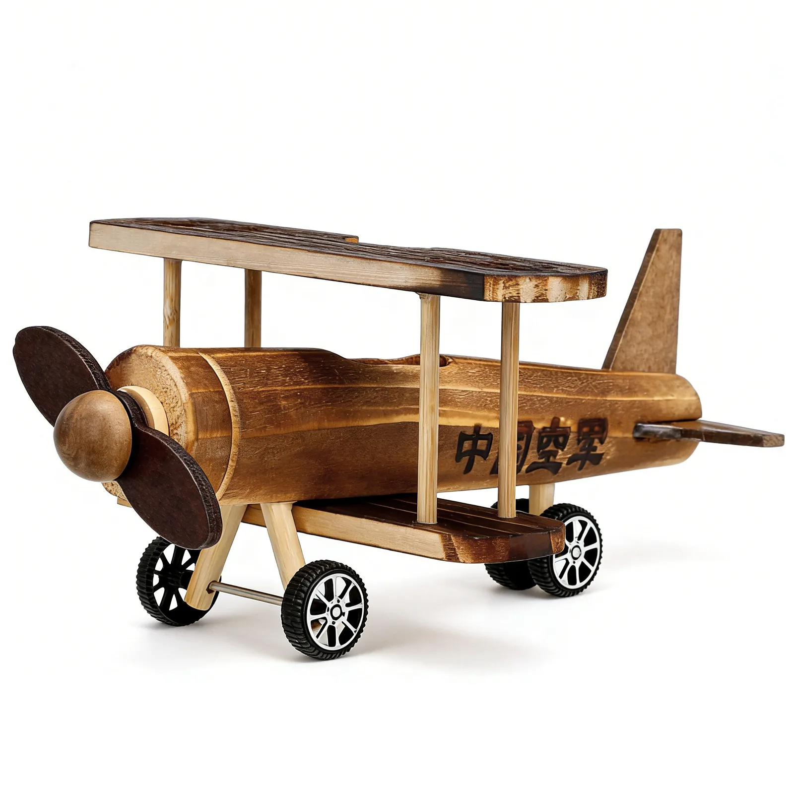 

Wooden Airplane Ornament Retro Vintage Biplane Desktop Decor for Home Office Desk Shelf Living Room Kids Safe Handmade Crafted