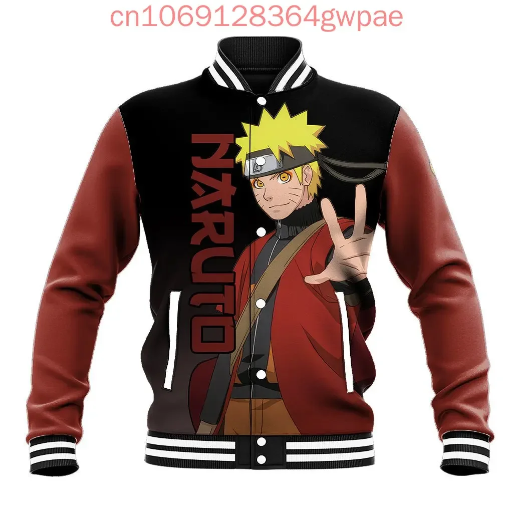 ใหม่ Naruto เบสบอลแจ็คเก็ต 3D พิมพ์ Street แฟชั่น Y2K ผู้ชายและผู้หญิงเสื้อเด็ก