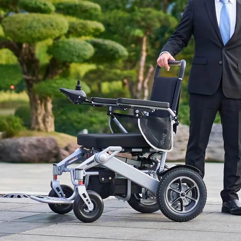 

All-terrain off-road foldable wheelchair remote control disabled aluminum electric adult travel wheelchair