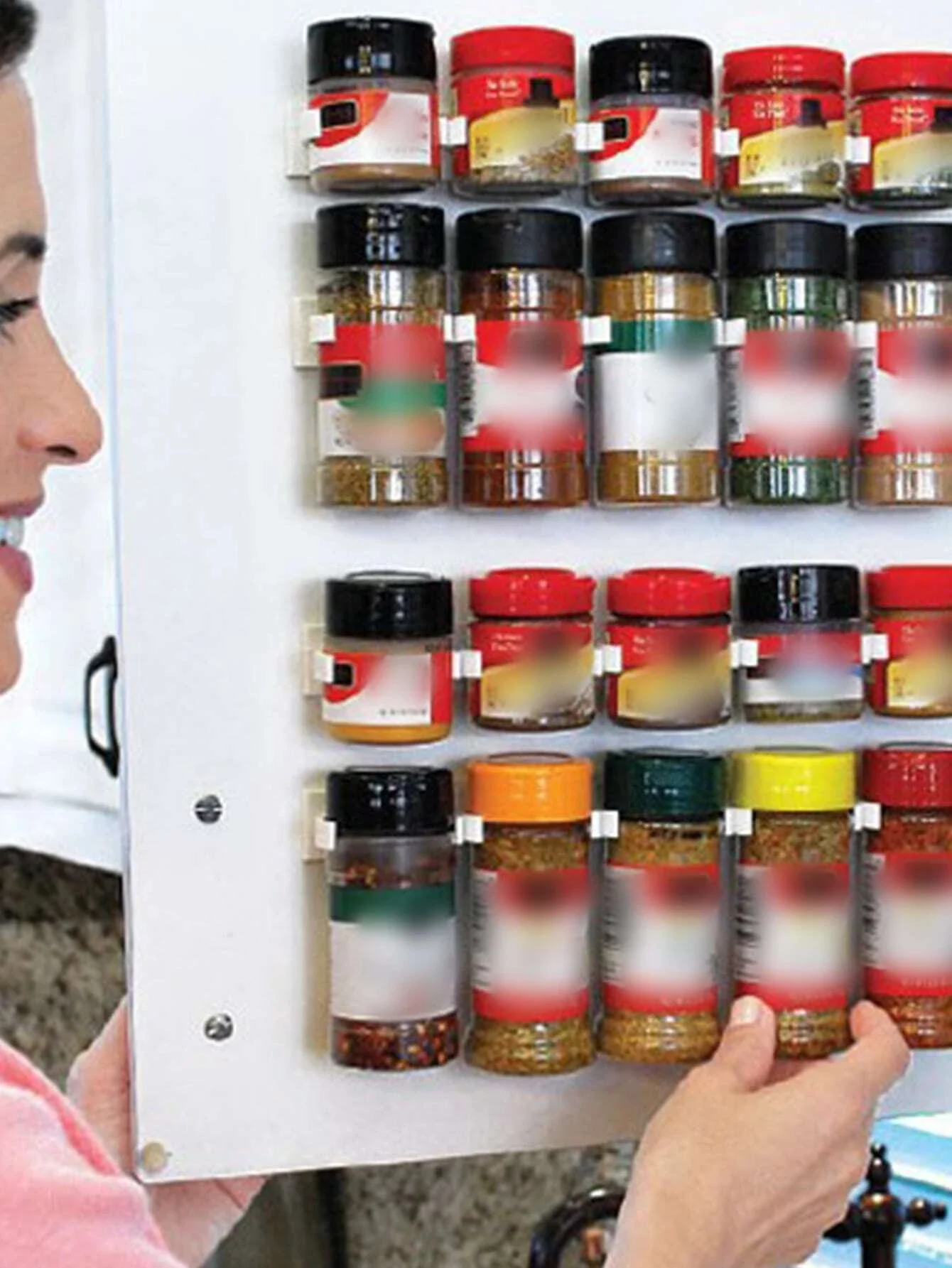 1pc Wall Mounted Spice Jar  Rack, Spice Jar Clip, Useful Organizer And Dispenser For Refrigerator, No Screws Needed images - 6