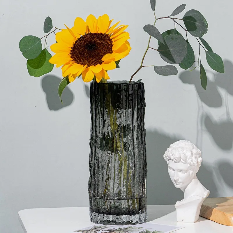 

Fashion Vase Glacier Vase Glass Transparent Flower Arrangement Rose Living Room Dining Table Decoration Vase Gift