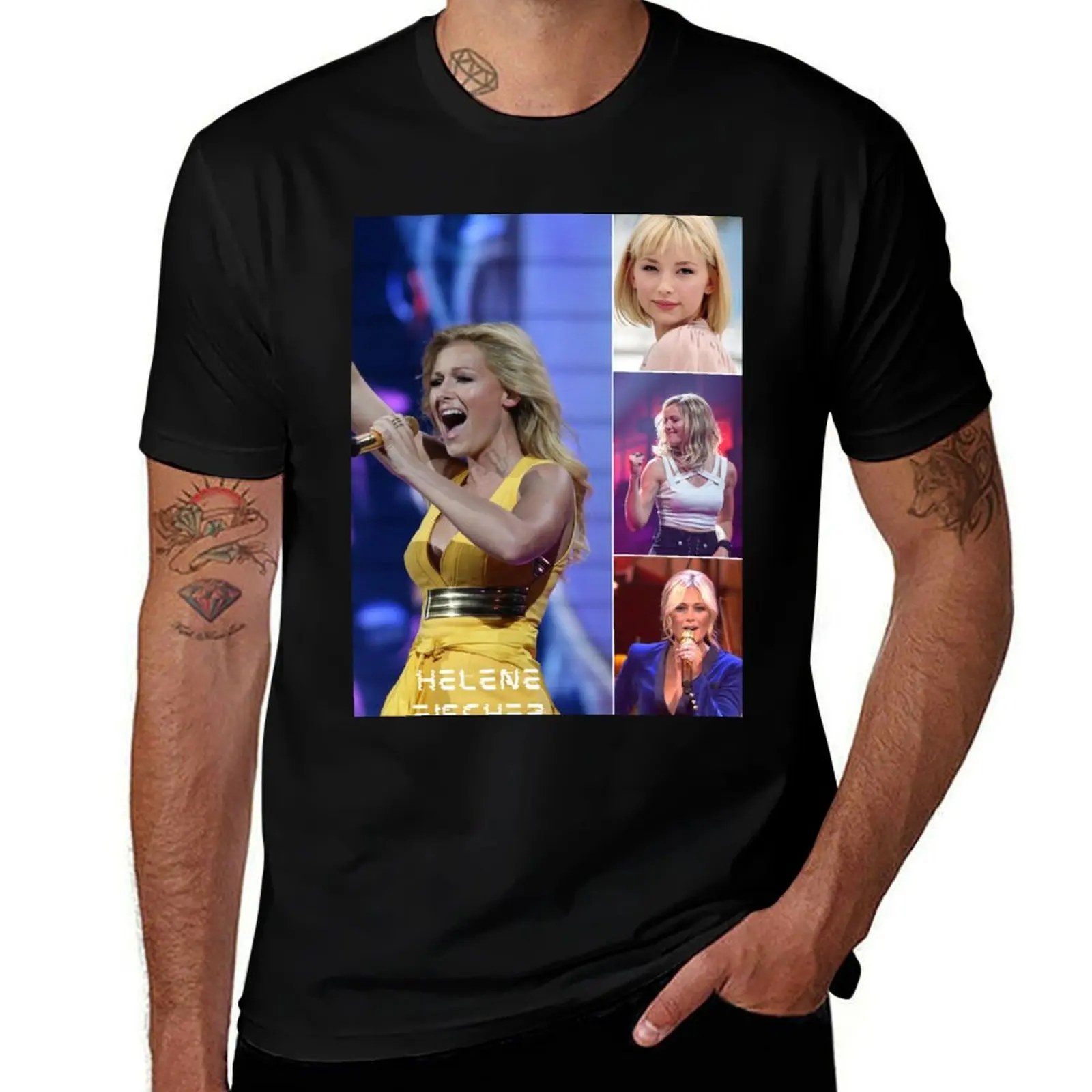 Helene Fischer German singer Beautiful Photo Collage / Montage - 3 T-Shirt Stain Resistant Casual Tee T-Shirt