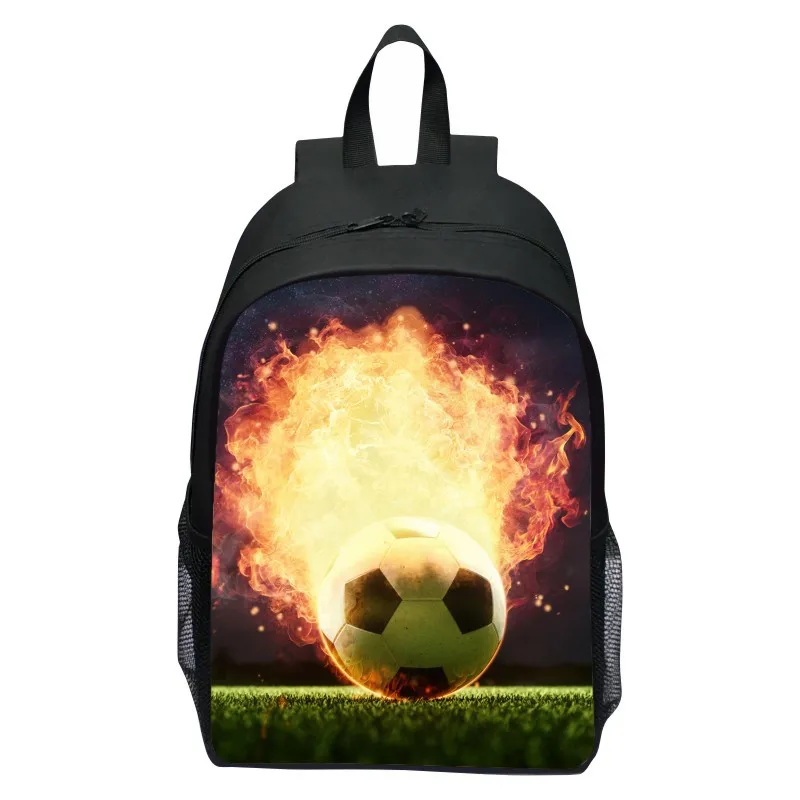 New Printed Flame Football Pattern Backpack Cartoon 123 Grade Lightweight Backpack One Piece dropshipping