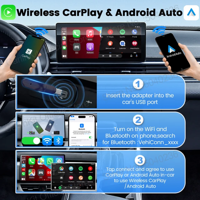 CarlinKit 5.0 Mini Ultra Wireless Adapter Wireless CarPlay Android Auto For OEM Car Plug and Play WiFi Bluetooth Auto Connection 5