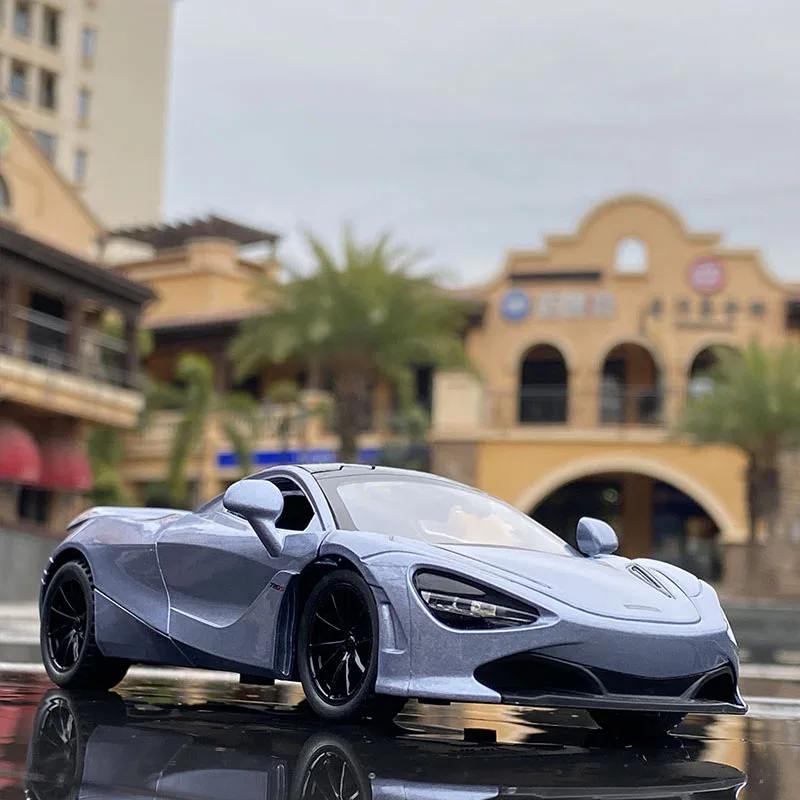 McLaren 720S modelo de liga de alta simulação, veículo metálico, leve e sonoro, brinquedo puxado, coleção de carros, presentes para crianças, A285, 1:32