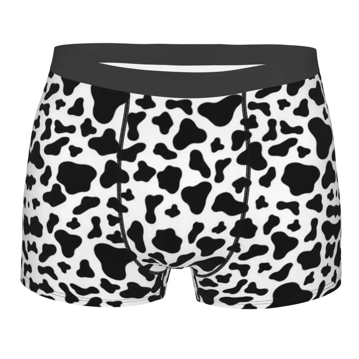 Custom Male Fashion Cow Print Men Underwear Anima Skin Texture Boxer Briefs Stretch Shorts Panties Underpants