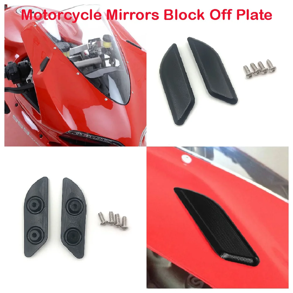 

Motorcycle Mirror Block Off Plates Fits for Ducati 1299 1299S Panigale 959 Corse ABS 2015-2019 SUPERBIKE Mirrors Base Hole Caps
