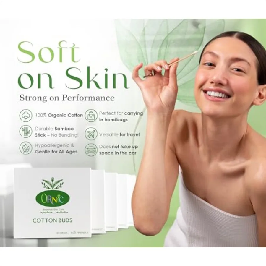 Tamponi di cotone in bambù Tamponi di cotone ecologici per la cura personale Bastoncini di cotone biodegradabili per rifiuti zero Cura personale PlasticFr