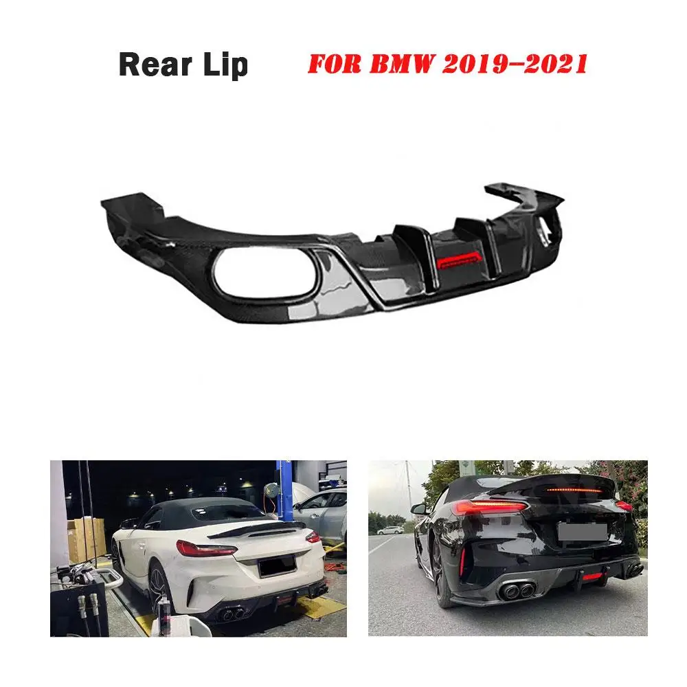 Carbon Fiber Rear Bumper Lip Diffuser Spoiler With Light for BMW Z4 G29 2019 2020 2021  FRP Car Styling