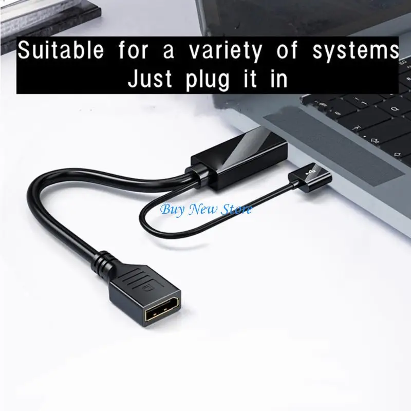 

20CE Durable HDTV-compatible2.0 to DP1.2 Adapter Converter Cable Converts HDTV2.0 to DP1.2 Cord for Office Home Use