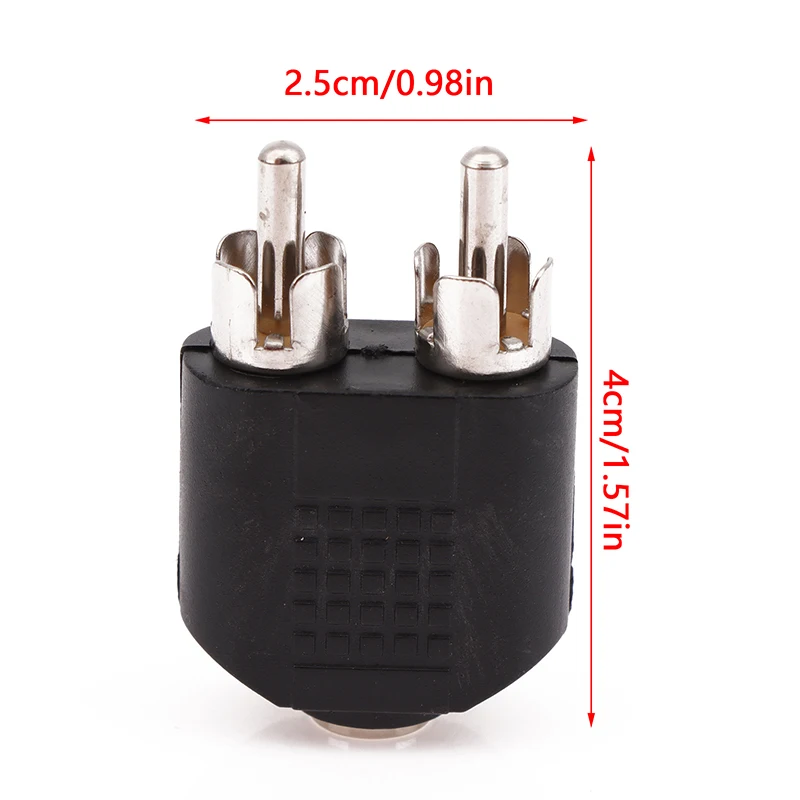 1Pc 3.5mm Audio Stereo Jack Female To 2 RCA Male 3.5mm Male To 2RCA Female 3.5mm Female To 2RCA Female Connector Adapter Plug