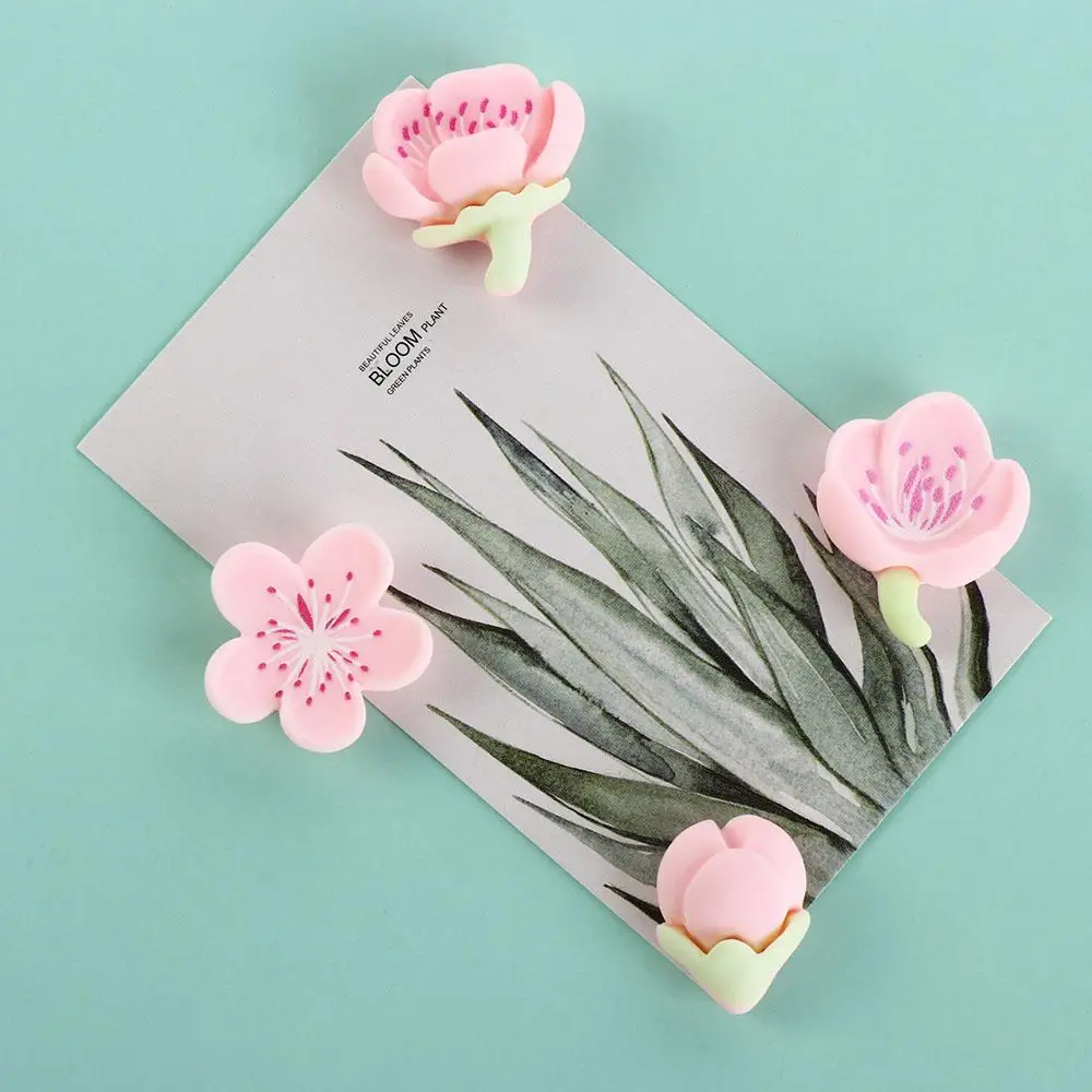 Home Decoration Cherry Blossom Shaped Decorative Cute Creative Message Sticker Board Stickers Fridge Magnets Note Holder