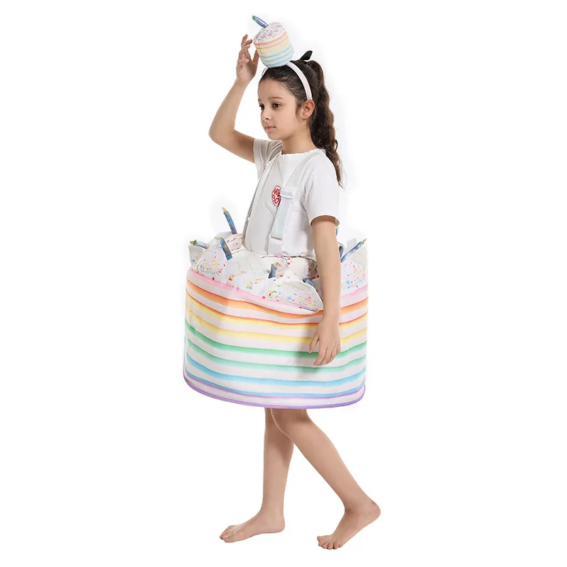 New Funny Cosplay Dance Party Stage Costume Children's Cake-Printed Hat Set Party Props
