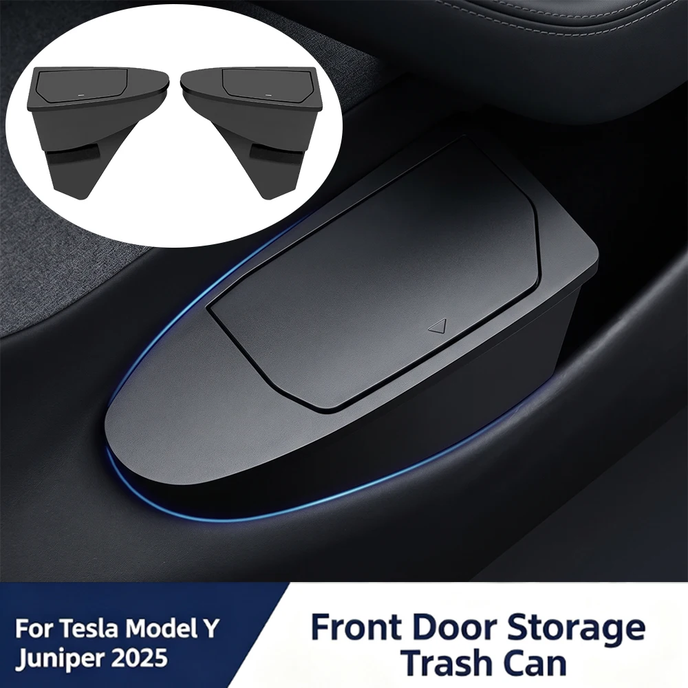 Front Door Storage Trash Can for Tesla Model Y Juniper 2025+ Car Door Storage Box Multi Functional Storage Box Car Accessories