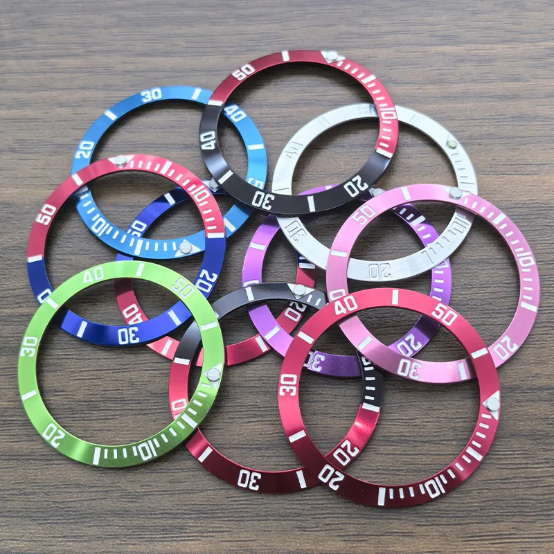 Mod NH35 Case Ring 38mm*30.6mm Curved Bezel SKX007 Watch Bezel Inserts Aluminium Ring Fits SKX007 SRPD GMT SUB Case Repair Parts