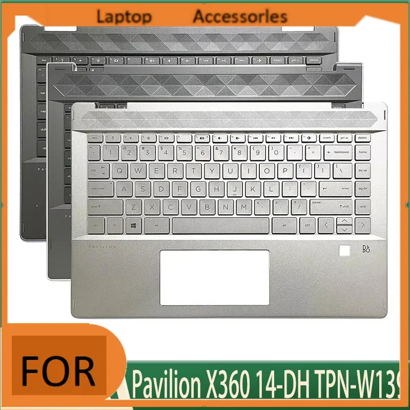 HJ New for Pavilion X360 14-DH TPN-W139 Palmrest with US English Keyboard Plastic Material Without Backlight