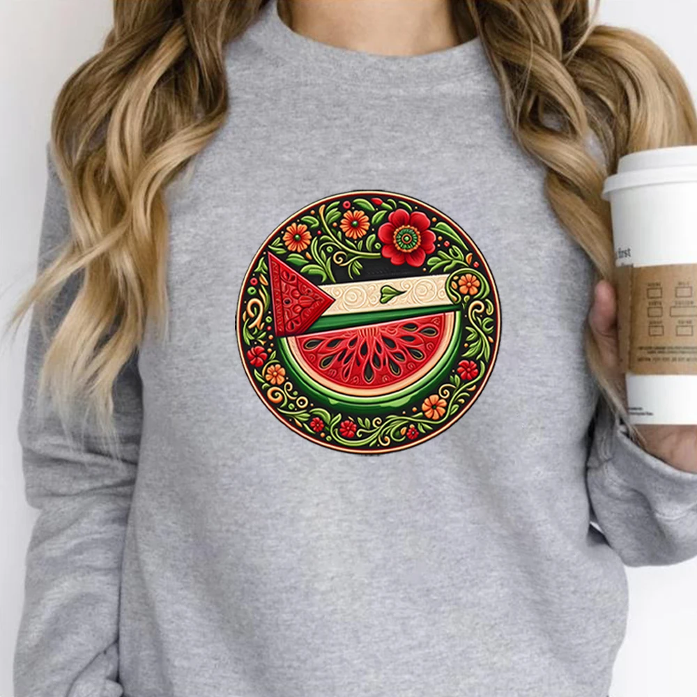 Boho Watermelon Graphic Sweatshirt This Is Not A Watermelon Sweater Human Rights Shirt Unisex Winter Long Sleeves Sweatshirts