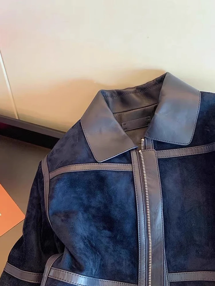 Retro pelle scamosciata ort Jaet uomo donna autunno inverno Faion Street Sle vestibilità ampia chiusura con cerniera lunga Sve Casual Top