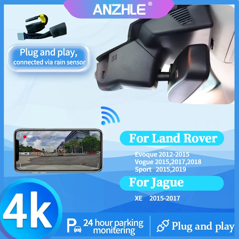 ANZHLE 4K DVR Dash Camera For Sony Lens Video Recorder For Land Rover Velar 2017-2020 For Jaguar E-Pace 2021 OEM Car Dash Cam