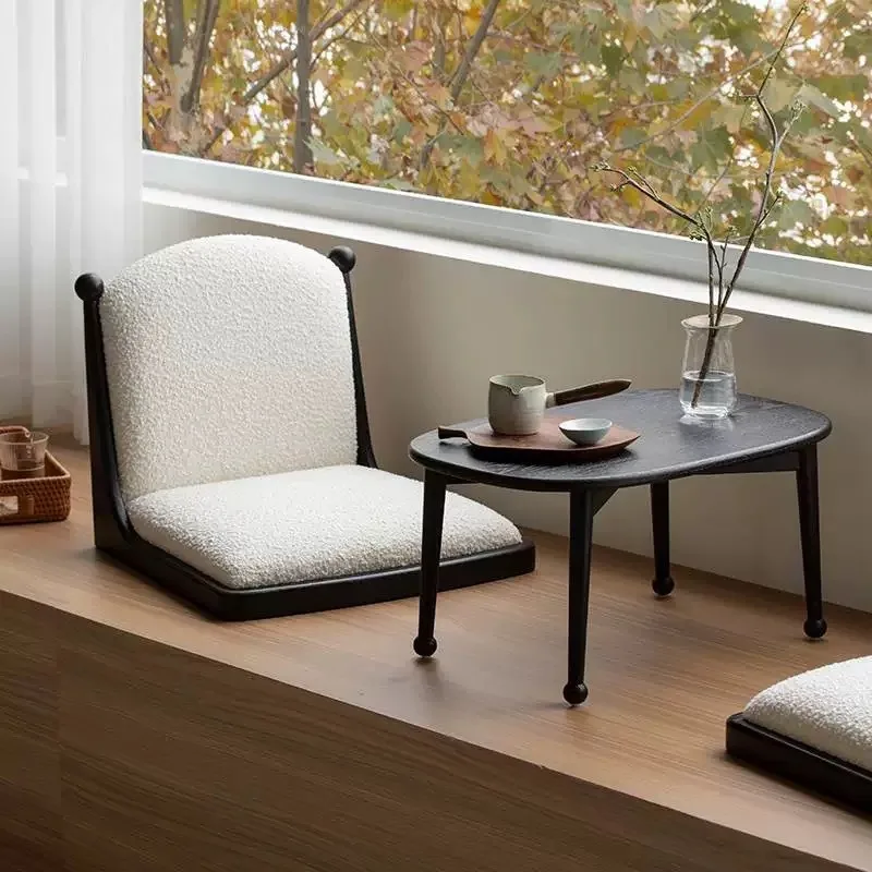 Modern simple bay window coffee table, household light luxury solid wood bay window small table, combined floor