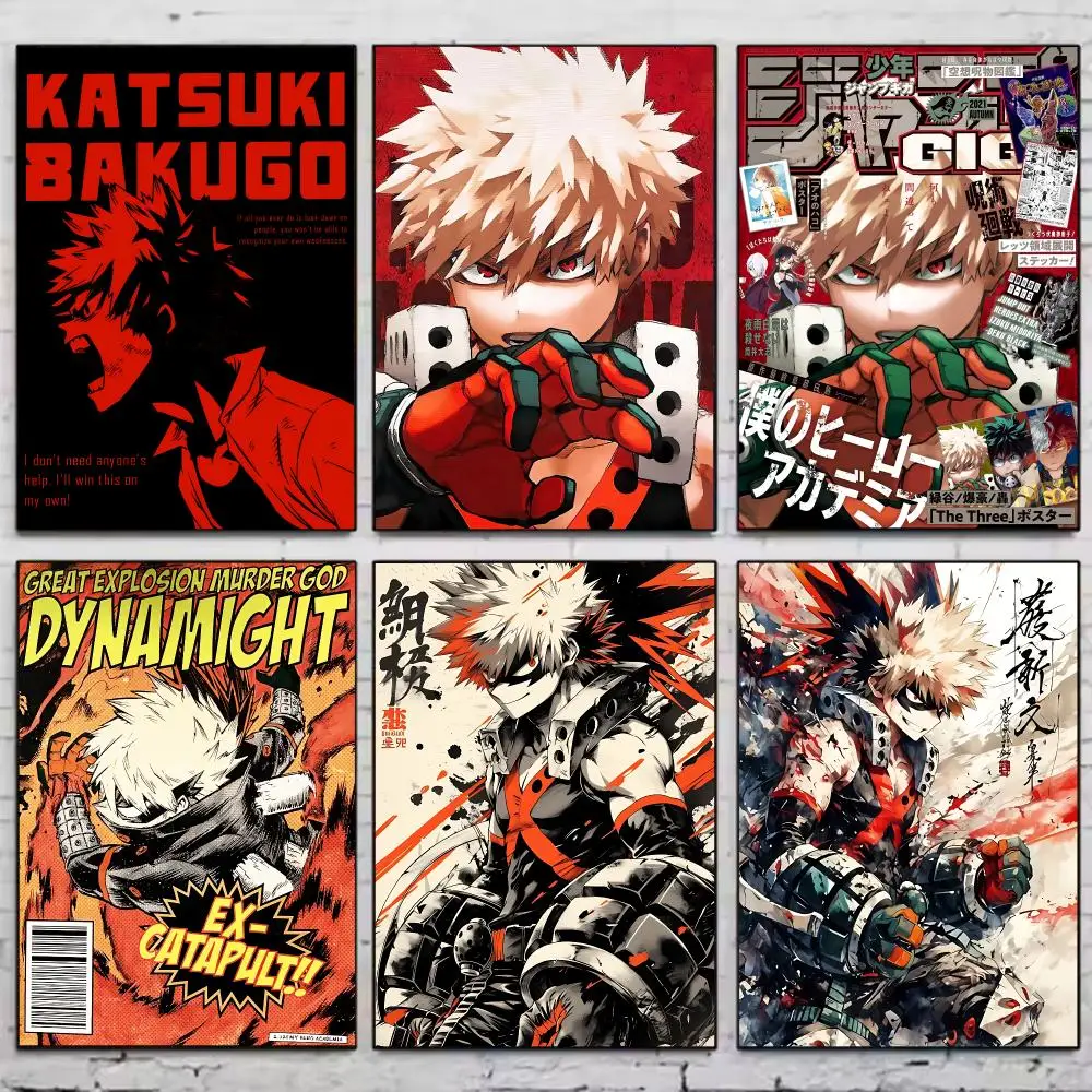 Anime M-My Hero Academia Bakugo Katsuki Poster Trendy Wall Art Aesthetic Room Decor Print Living Room Bedroom Home Decoration